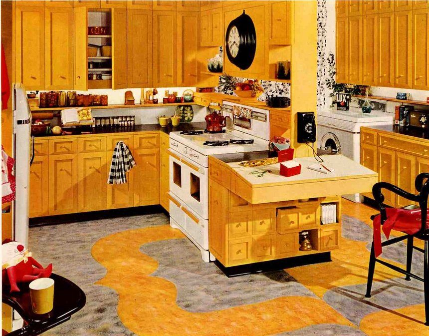 retro vintage kitchen designs (25)