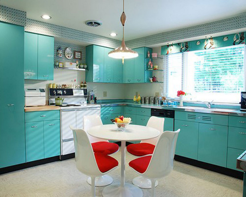 retro vintage kitchen designs (36)