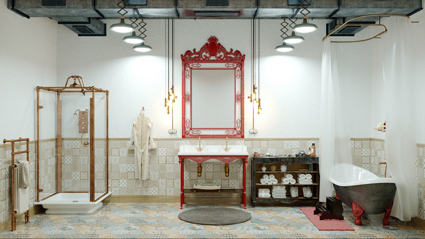 retro vintage style bathroom (8)